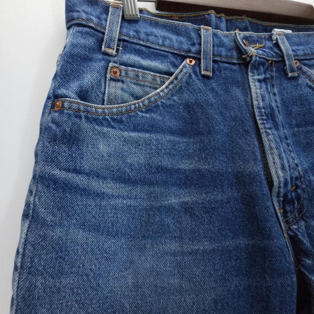 VTG Y2K Levi 517 Mens 32x24 Blue Orange Tab Straight Leg Jeans USA Made Fade